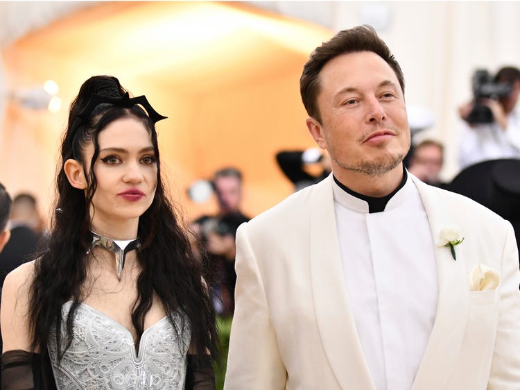Elon Musk With Grimes Musician