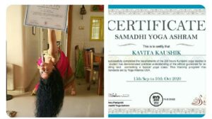 Kavita Kaushik yoga certificate