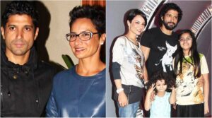 Farhan Akhtar with wife and children