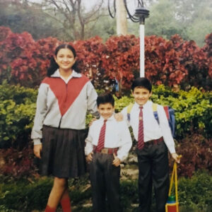 Parineeti Chopra in School uniform with brothers