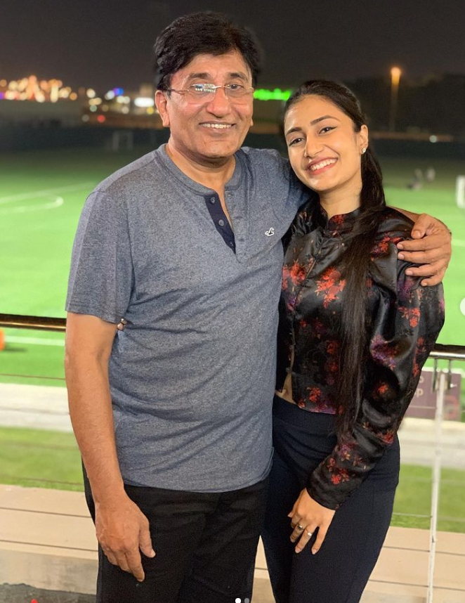 Miss chahal with her father